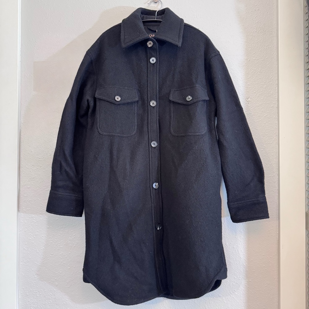 Quince 100% Merino Wool Shirt Jacket (Shacket) – Black – Size M – NWT